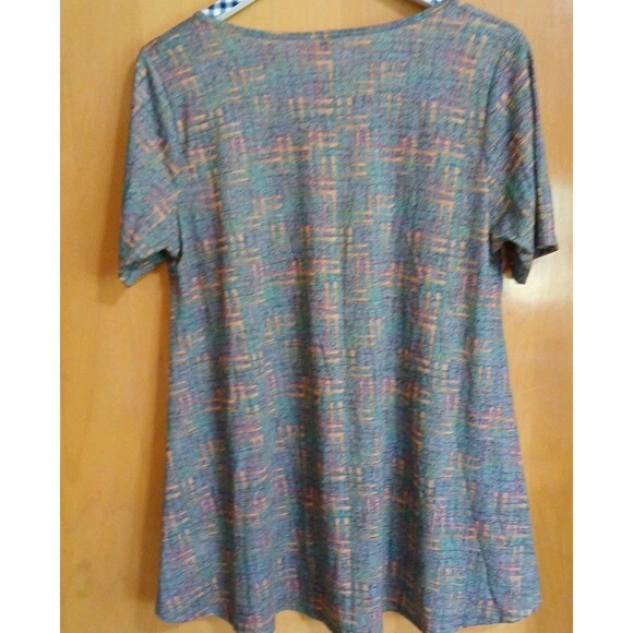 LuLaRoe M Green Purple Orange Geometric High Low Simply Comfortable Tunic Top - Picture 12 of 16